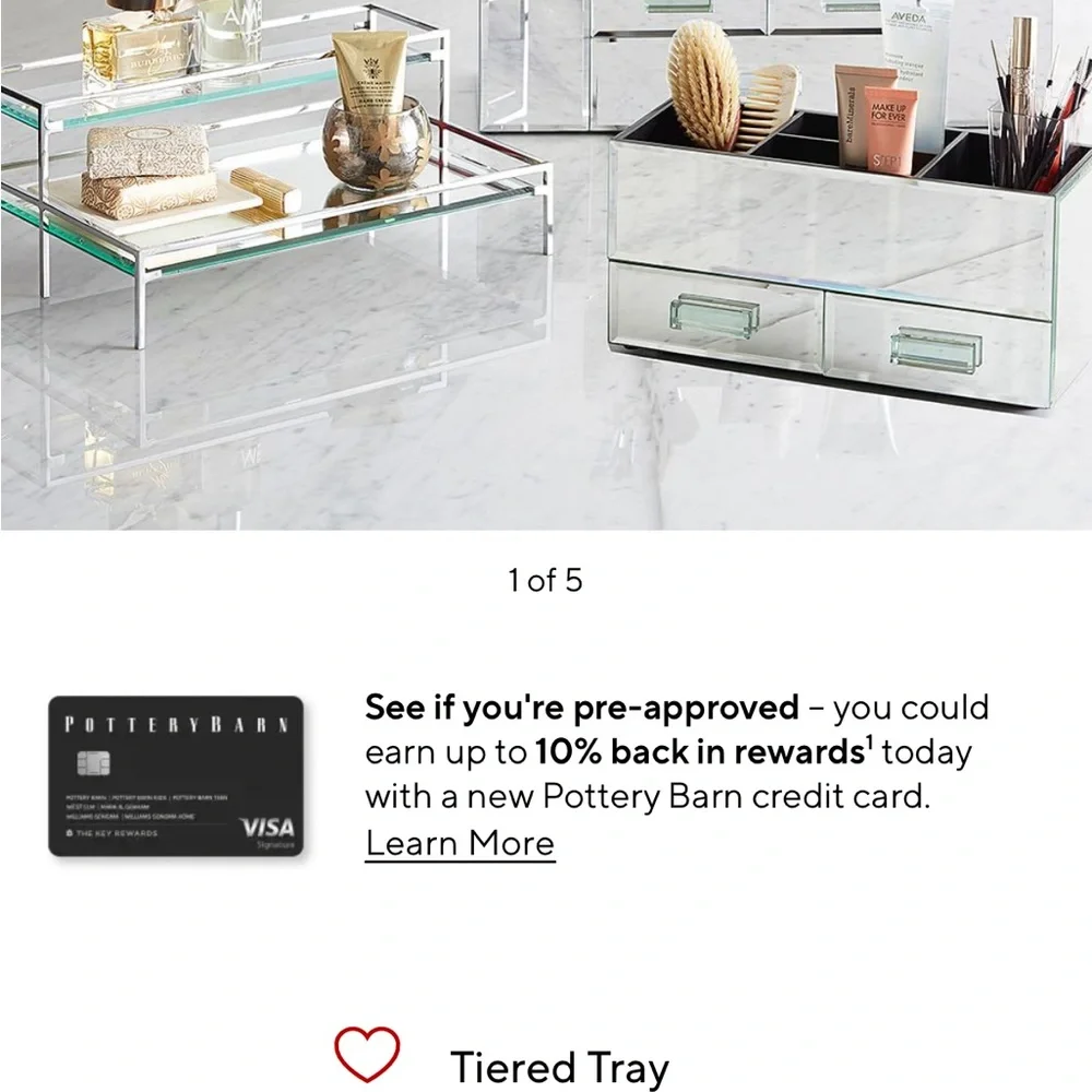 Pottery Barn Mirrored Makeup Stand
